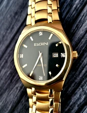 Rare Elgin Lord Real Diamond Dial Dress Watch New In Box