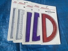 Lot 3-Office Depot 6-inch 180 Degree Protractor Item 713-585