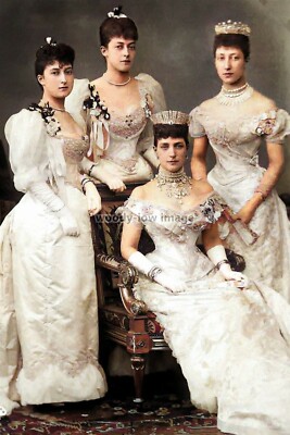 col0004 Prinzessin Alexandra mit Töchtern Maud Victoria Louise - Druck 6x4