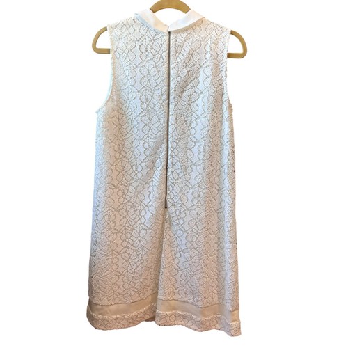 Karl Lagerfeld Paris White Sleeveless Dress Womens Sz 12 Floral Eyelet Lace - Picture 6 of 12