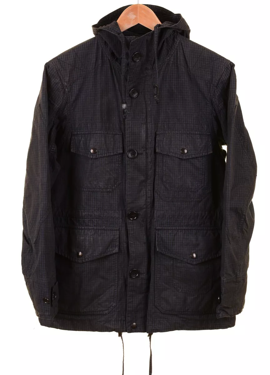 Engineered Garments Nepenthes Blue Coated Cotton Hooded Field
