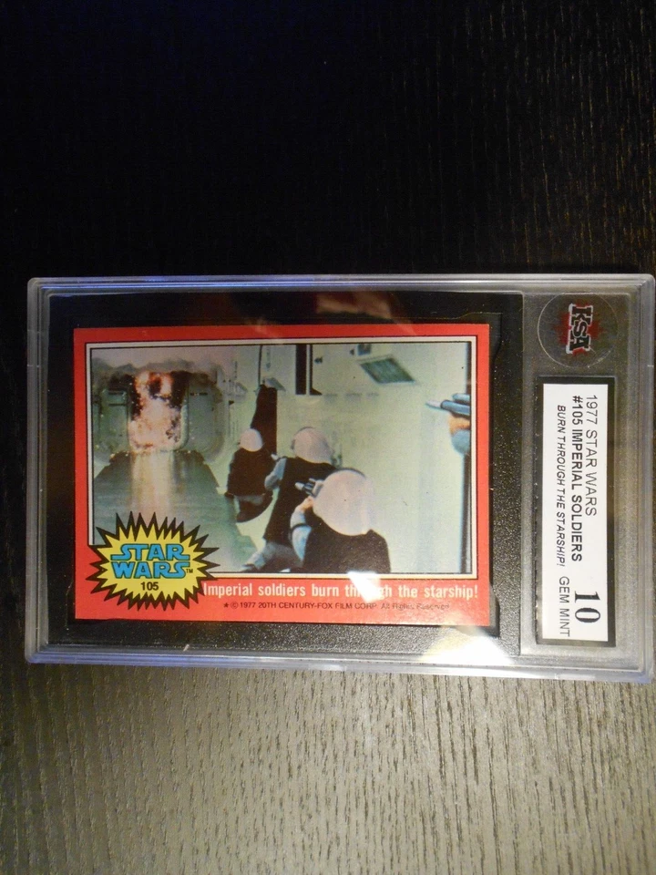 1977 STAR WARS (Red) #105 Imperial Soldiers Burn KSA 10 (PSA 10/APR $700) GEM 💎 - Image 3 of 3