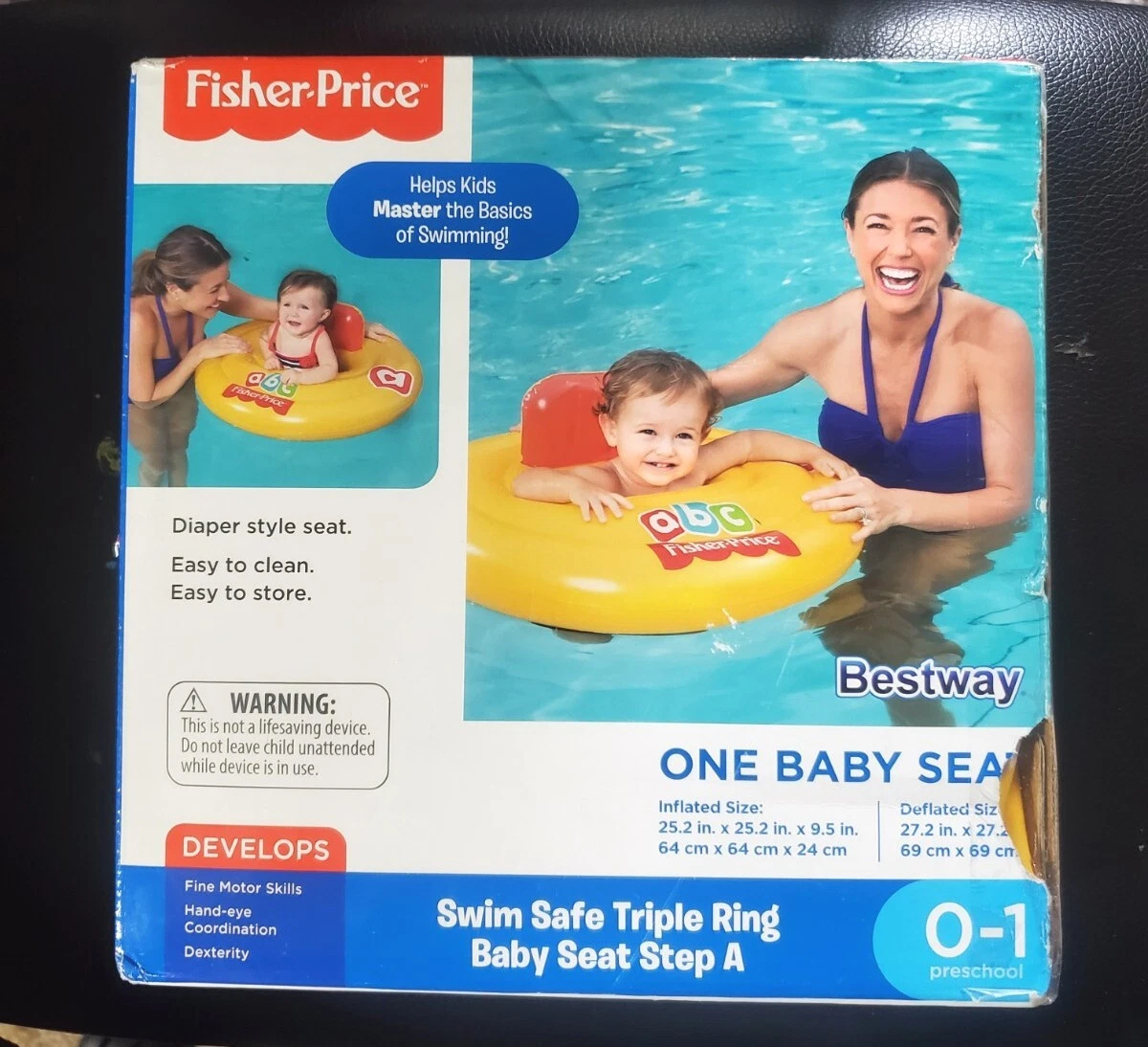 Fisher Price One Baby Seat Pool Float Triple Ring 0 1 Diaper