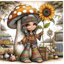 20oz Skinny Tumbler Sublimation Transfer Hippie Sunflower Ready To Press