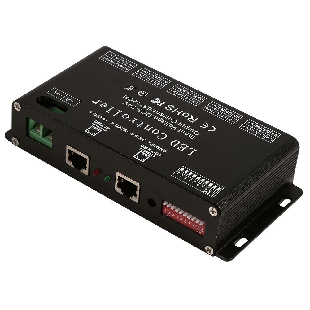 Controller DMX512 3 Canali Per LED RGB - Decoder Driver Fino A 15A, Input 5-24V