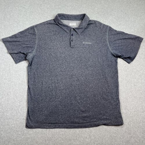 Columbia Poloshirt Herren 2XL Blau Omni Wick Kurzarm Activewear Outdoor XXL