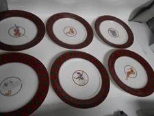 Arita/Sasaki Tartan Plaid Accent Salad Plates 6 different Christmas