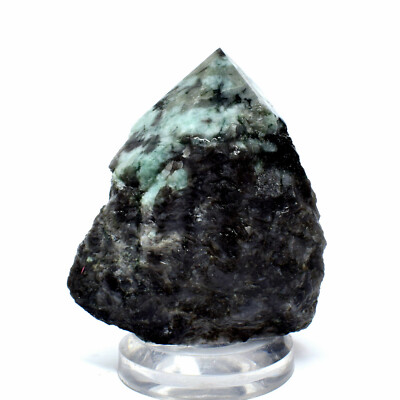80mm Green Emerald in Rock Matrix Carved into Point Natural Beryl Crystal Brazil