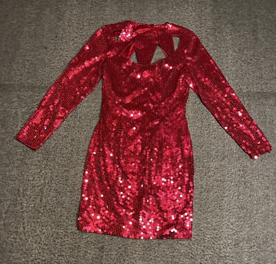 Vintage 80s NITELINE Size 6 Dress Pink Sequins STRETCH Mod Evening Party  Club | eBay