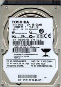 160 GB SATA Toshiba MK1661GSYN 7200RPM 16MB HDD 2,5" interne Festplatte