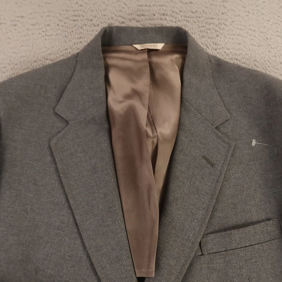 Винтажный хопсак куртка L серый вересковый шерсти Blazer нашивки карманы 1/4 с подкладкой 44R - Изображение 2 из 4