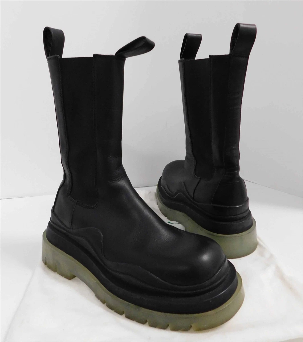 Bottega Veneta boots black size:38.5箱あり Bottega Black Rubber Stride Lace Up Boots Size 9.5/40 | Yoogi's Closet