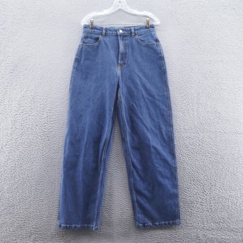 Everlane Womens The Way High Wide Leg Jeans 27 Blue Medium Wash Organic Cotton