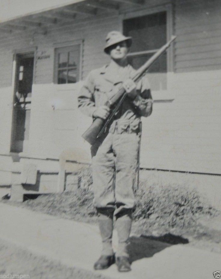 WWII 1940's US Military Police Guarding Barracks 4.5