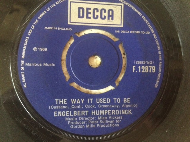 ENGELBERT HUMPERDINCK THE WAY IT USED TO BE OG 1968 UK DECCA 7" 45 F