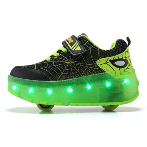Kids Boys Girls Wheel Trainers Skates Shoes Flash Roller Skate Sneakers Spider * - Picture 33 of 36
