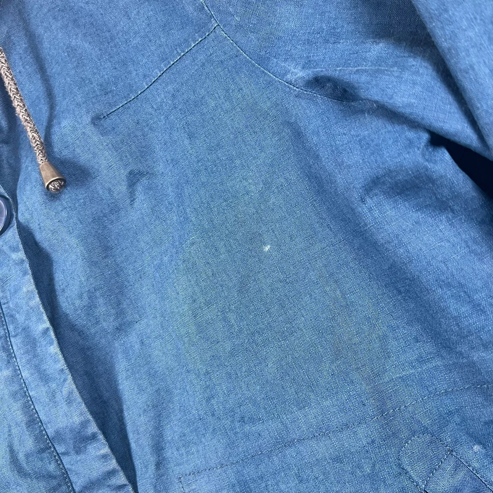 SEASALT Jacket Womens UK 12 Navy Waterproof Rain Coat Linen Tin Cloth Hooded - Image 2 of 4