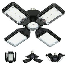 LED Garage Light Ceiling Lamp with 4 Adjustable Panels for Garage Workshop