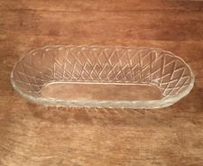 Clear Glass Relish Pickle Oval Serving Dish