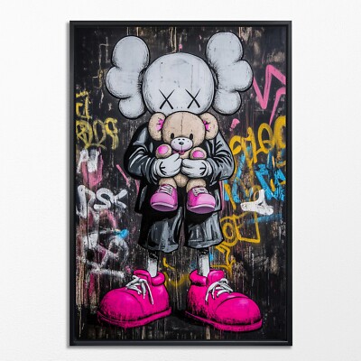 Wandbild Kaws and the Teddy Bear - Bearbrick Bear, kunst, LeinwandKunst, Pop Art