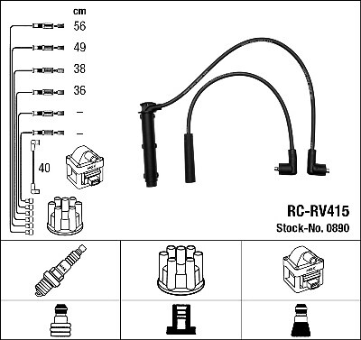 NGK 0890 ZüNdleitungssatz For Lotus MG Rover-image