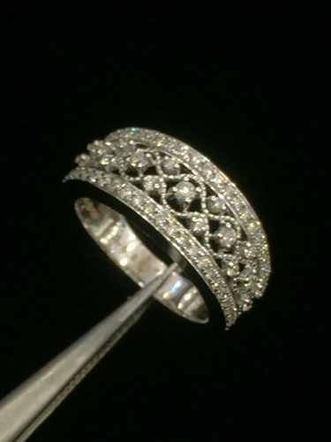 0,54 quilates Redondo Corte Brillante Anillo Aniversario Diamantes Naturales En Oro 585 14K - Imagen 4 de 12