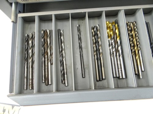 HUOT NUMBER DRILL INDEX CABINET LOADED WITH NEW & USED HSS & HSCO DRILLS - Imagen 16 de 24