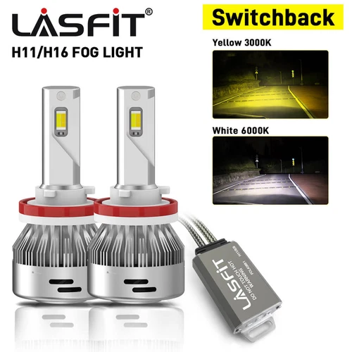 LASFIT 2pcs Switchback H11 H16 H8 LED Fog Light Bulbs Dual Color Yellow White - product listing photo