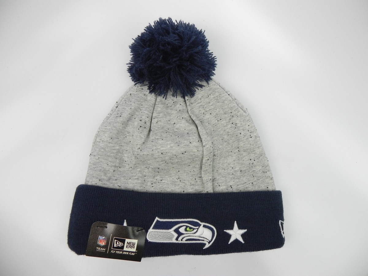 SEATTLE SEAHAWKS NFL FOOTBALL NEW ERA CUFFED POM KNIT BEANIE  display picture 3