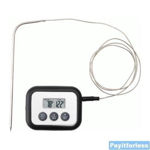 Digital Kitchen Meat Food Cooking Barbeque BBQ Thermometer Timer 1 pc
