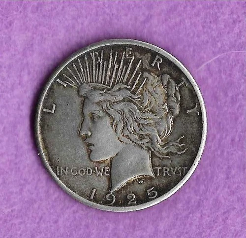 A Beautiful 1925 Peace Silver Dollar Circulated  Good Detail