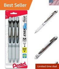 EnerGel Pearl 3-Pack Retractable Gel Pens 0.7mm - Sleek Black Ink Writing