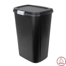 Hefty 13gal Odor Block Trash Can Black - Kitchen Touch-Top Garbage Can with T...