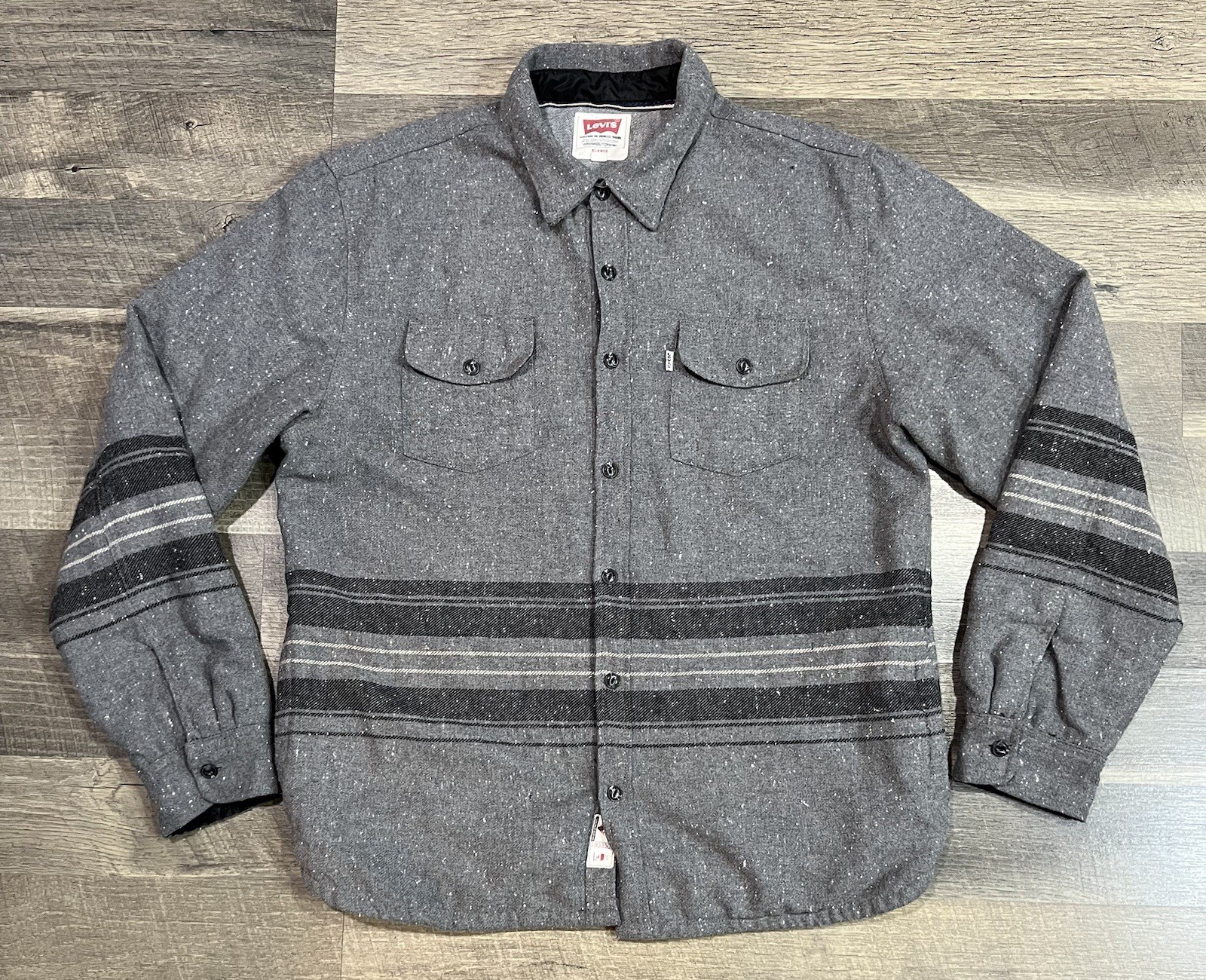 Levis Men’s XL Limited Neppy Wool CPO long Sleeve Button Up Shirt Jacket
