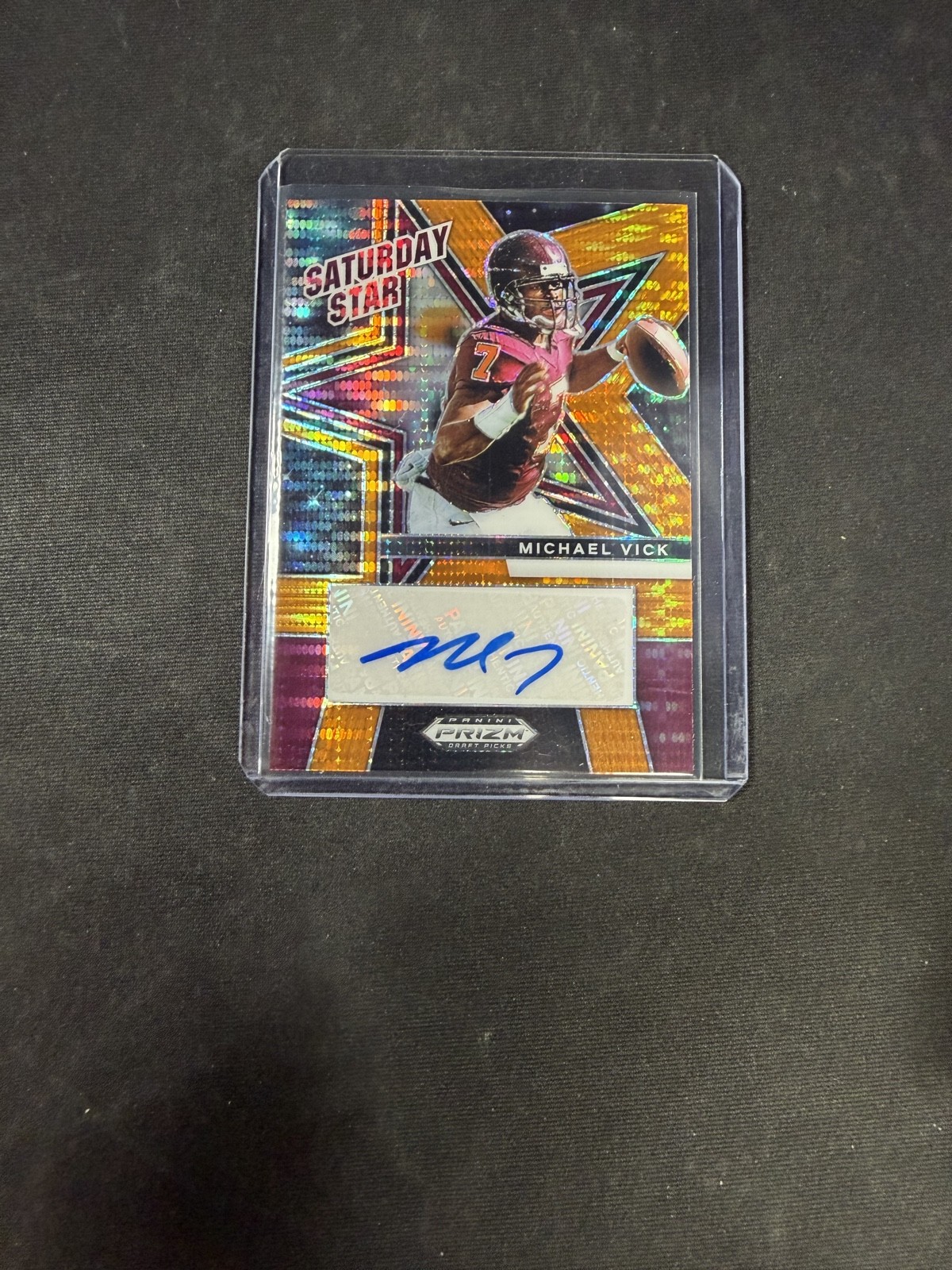 2025 Panini Prizm Draft Picks Michael Vick Saturday Star Signatures /45 Orange