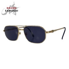 Yves Saint Laurent Vintage Ysl Gold Navy 55 16 142 Sunglasses Unisex Women