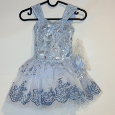 Weissman Kids Light Blue Silver Embroidered Sequin Ballet Tutu Costume SC 64830