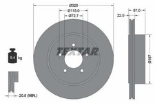 2x TEXTAR Disque de frein Arrière pour CHRYSLER 300 C Touring (LX, LE) 320mm