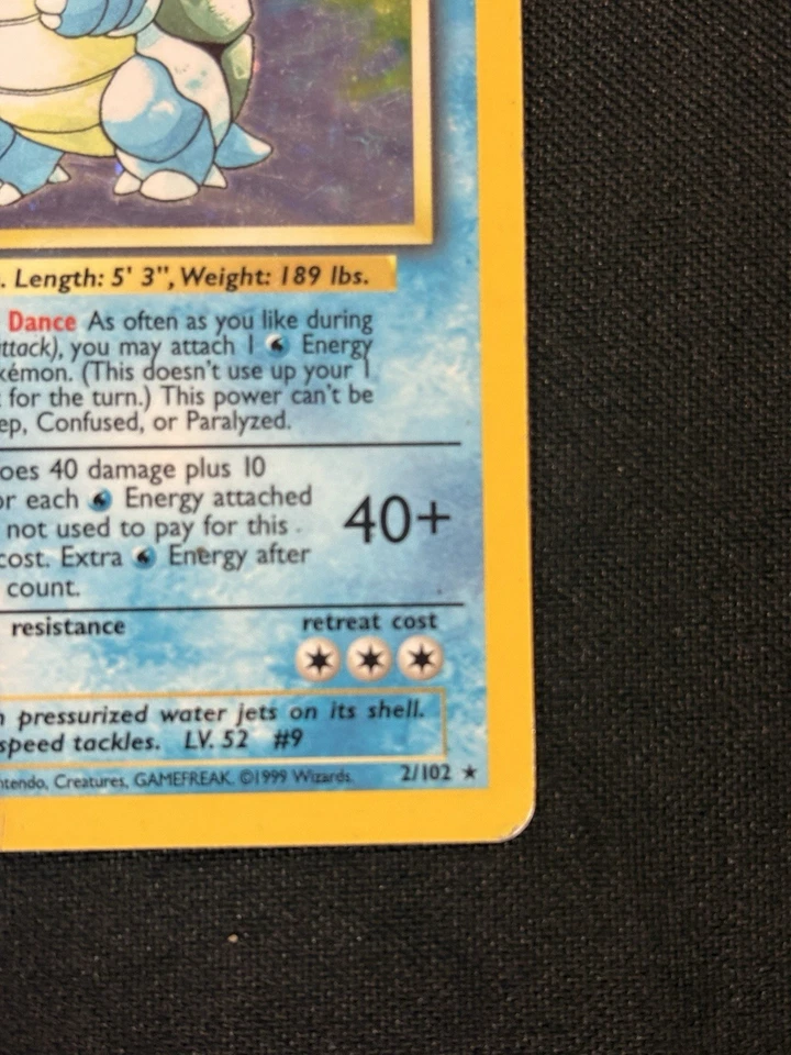 Blastoise 2/102 Base Set Holo Raro Tarjeta Pokémon Foto 4 de 4
