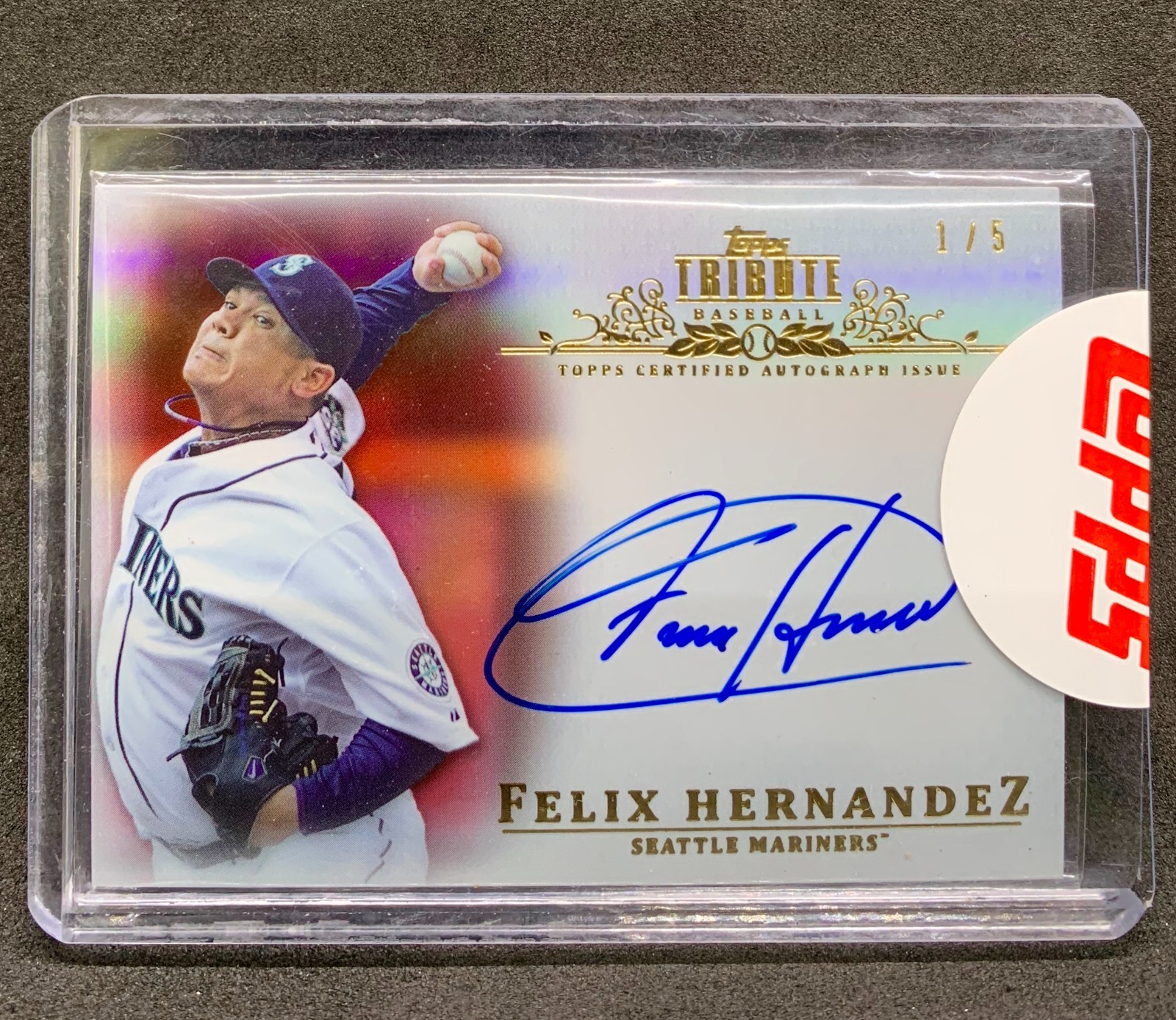 2013 Topps Tribute FELIX HERNANDEZ Sealed Mariners Red Refractor Auto SP 1/5