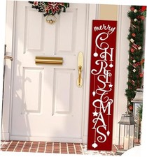 Merry Christmas Red with Star porch sign Welcome for Front Door Porch christmas