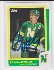 CRAIG HARTSBURG MINNESOTA NORTH STARS 1987-88 TOPPS  #12 AUTOGRAPHED CARD