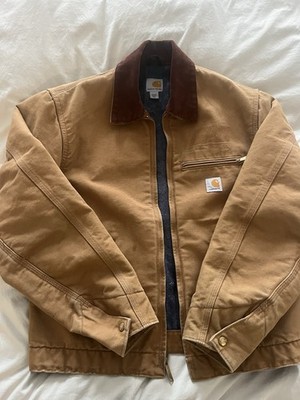 Carhartt Detroit Jacket Medium J001 BRN Blanket Lined USA Helmets