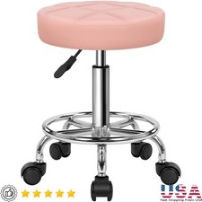 Comfortable 360 Swivel Rolling Massage Stool PU Leather Adjustable Height New