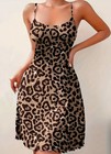 V-Neck Leopard Animal Nightdress Nightgown Lettuce Trim Size XL US Size 10 NWT