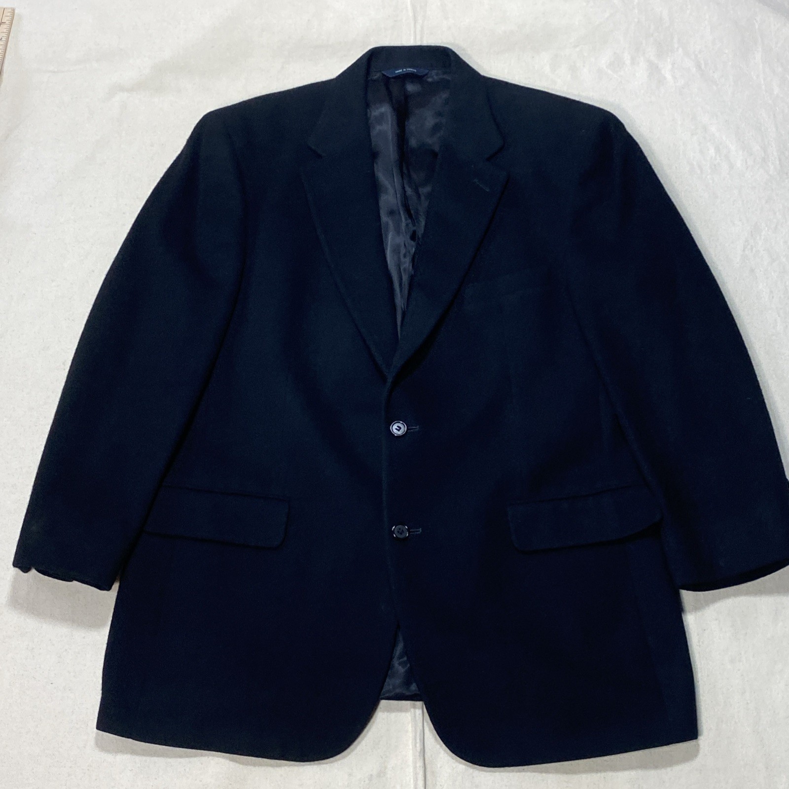 Brooks Brothers Camel Hair Blazer Sport Coat Mens 42R Black 2 Button Classic