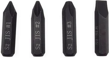 3Pcs JIS Impact Screwdriver Bits and 1Pcs Slotted Impact Bit for Manual Impact D