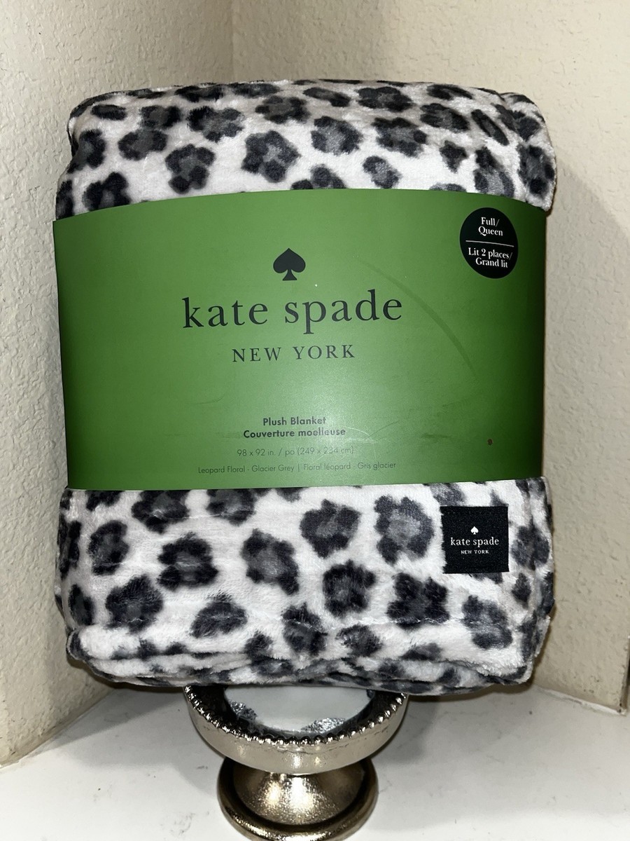 1-NWT KATE SPADE GRAY LEOPARD DESIGN FULL/QUEEN SIZE BLANKET | eBay