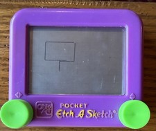 Purple Ohio Art POCKET Etch A Sketch TOY Vintage WORKS