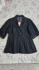 Damen Bluse Gr. S Schwarz Kurzarm Kragen Rei�...